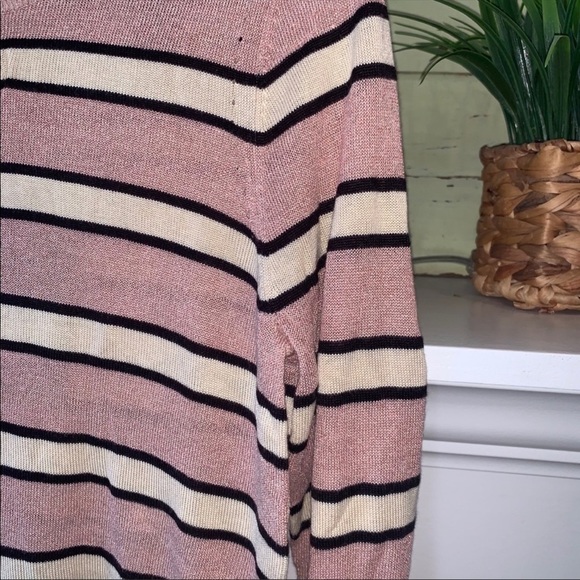 Scotch & Soda NEW Striped Tan Black Lurex Sparkle Lightweight Crewneck Sweater M - Picture 4 of 9